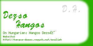 dezso hangos business card